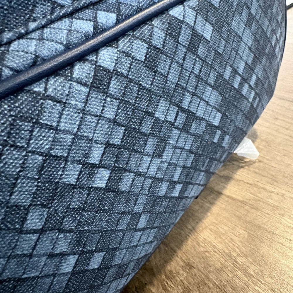 Loungefly Blue-Gray Woven Mini Backpack with Gold Hardware - Picture 5 of 5